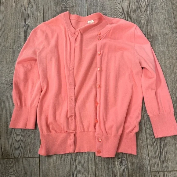 Cardigan J.Crew Corail - Taille M - Pull En Laine Occasion Très Bon état
